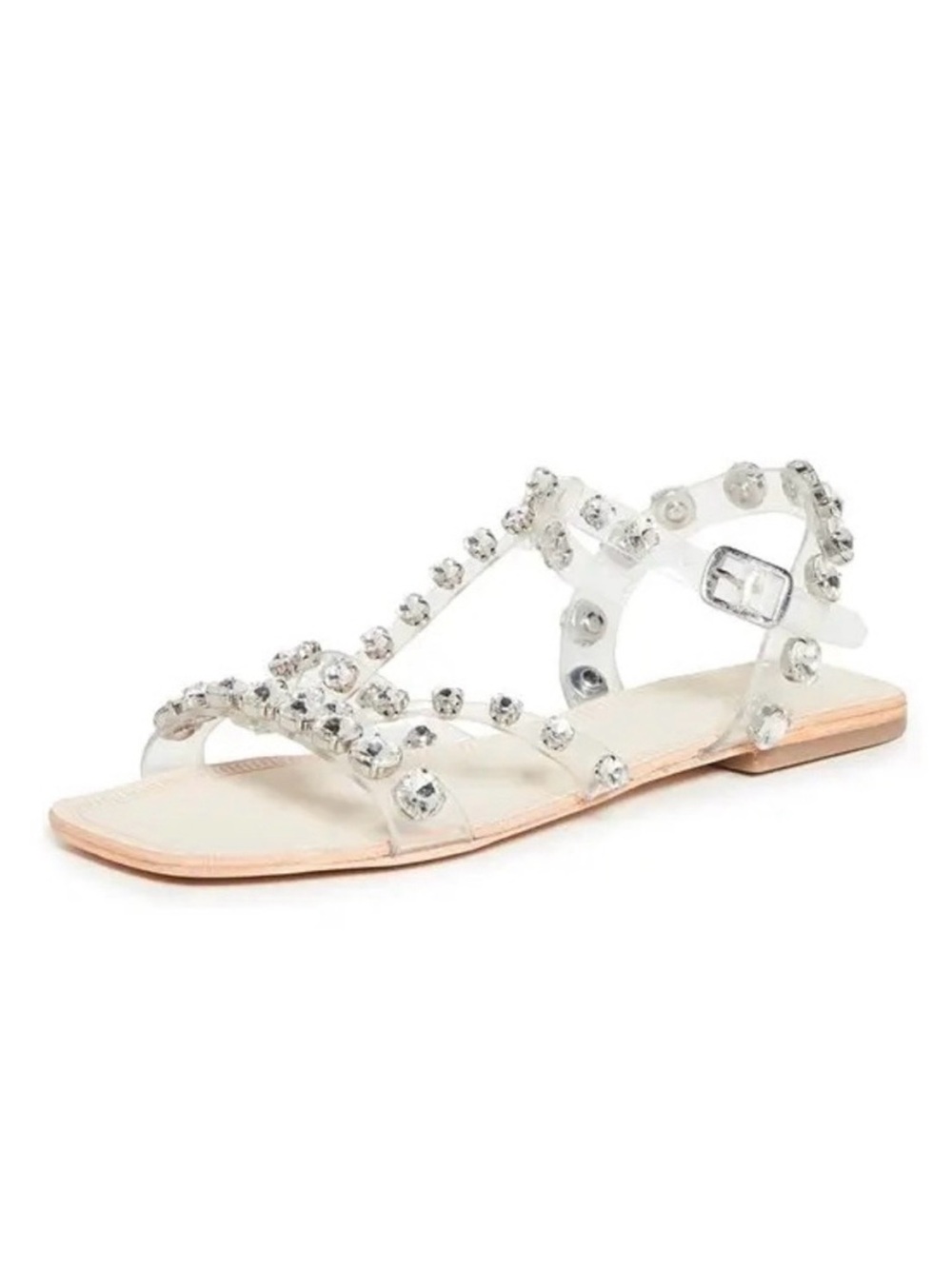 Jeffrey Campbell Nude Crystal-Strap Flat Sandals - Picture 3 of 3